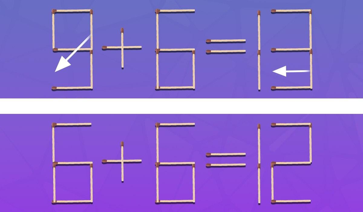 En udfordring for genier: Du skal trække 2 tændstikker for at gøre ligheden korrekt