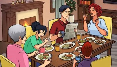 Der er en skjult fejl i billedet af en familiemiddag: kun nogle få finder den på 19 sekunder