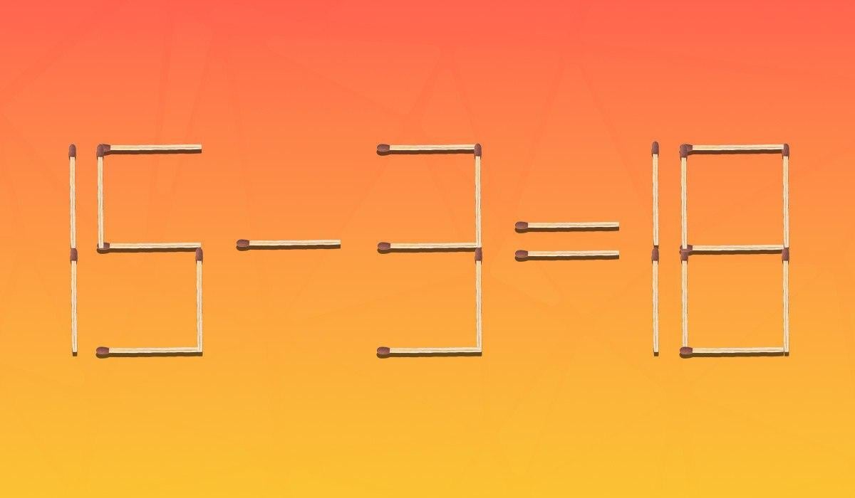 Du skal kun flytte 1 tændstik for at gøre ligheden korrekt: et problem for genier