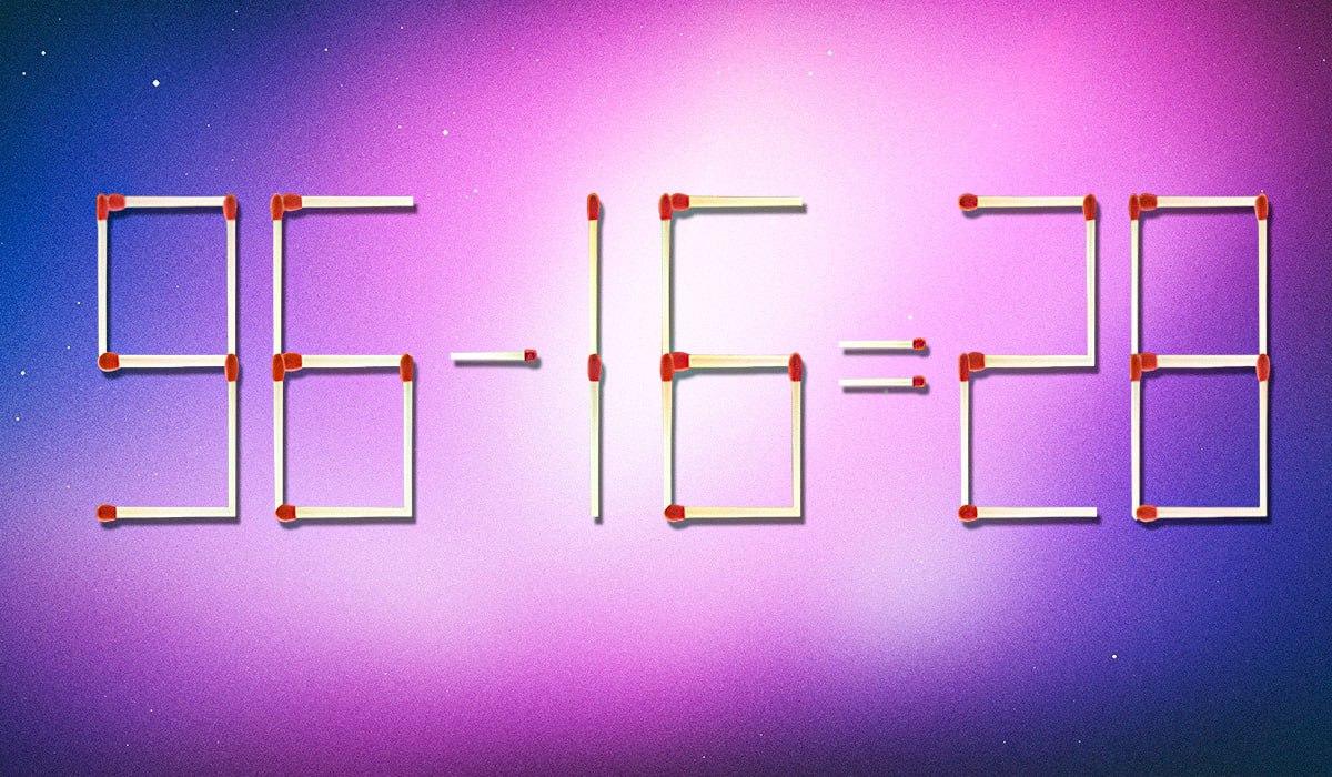 Du skal strege 2 tændstikker over, for at ligheden er korrekt: et puslespil for genier