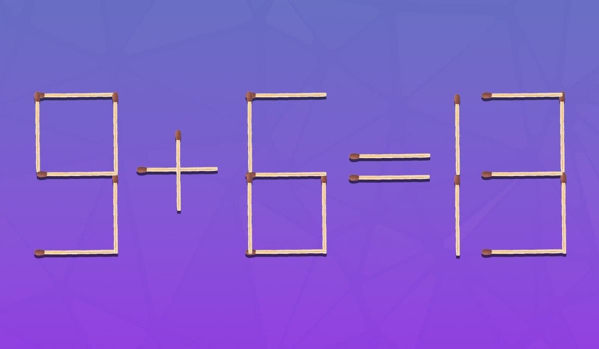 Genialt problem: du skal trække 2 tændstikker for at gøre ligheden korrekt